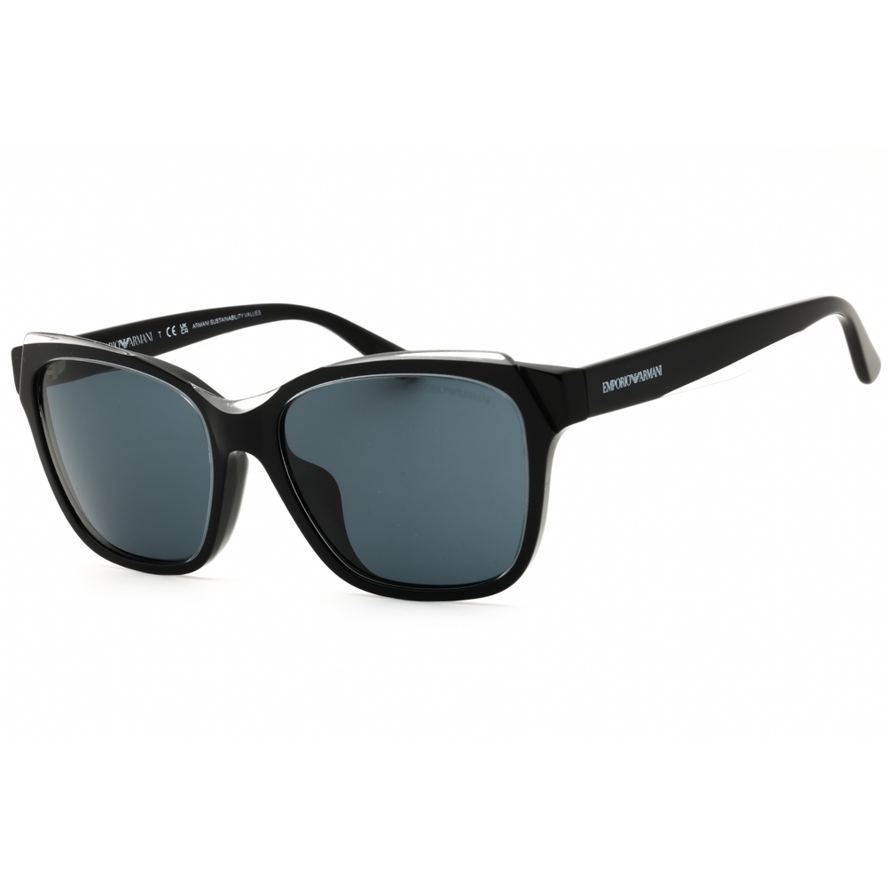 Emporio Armani EA4209F Sunglasses Black-Top Crystal Acetate Cat-Eye